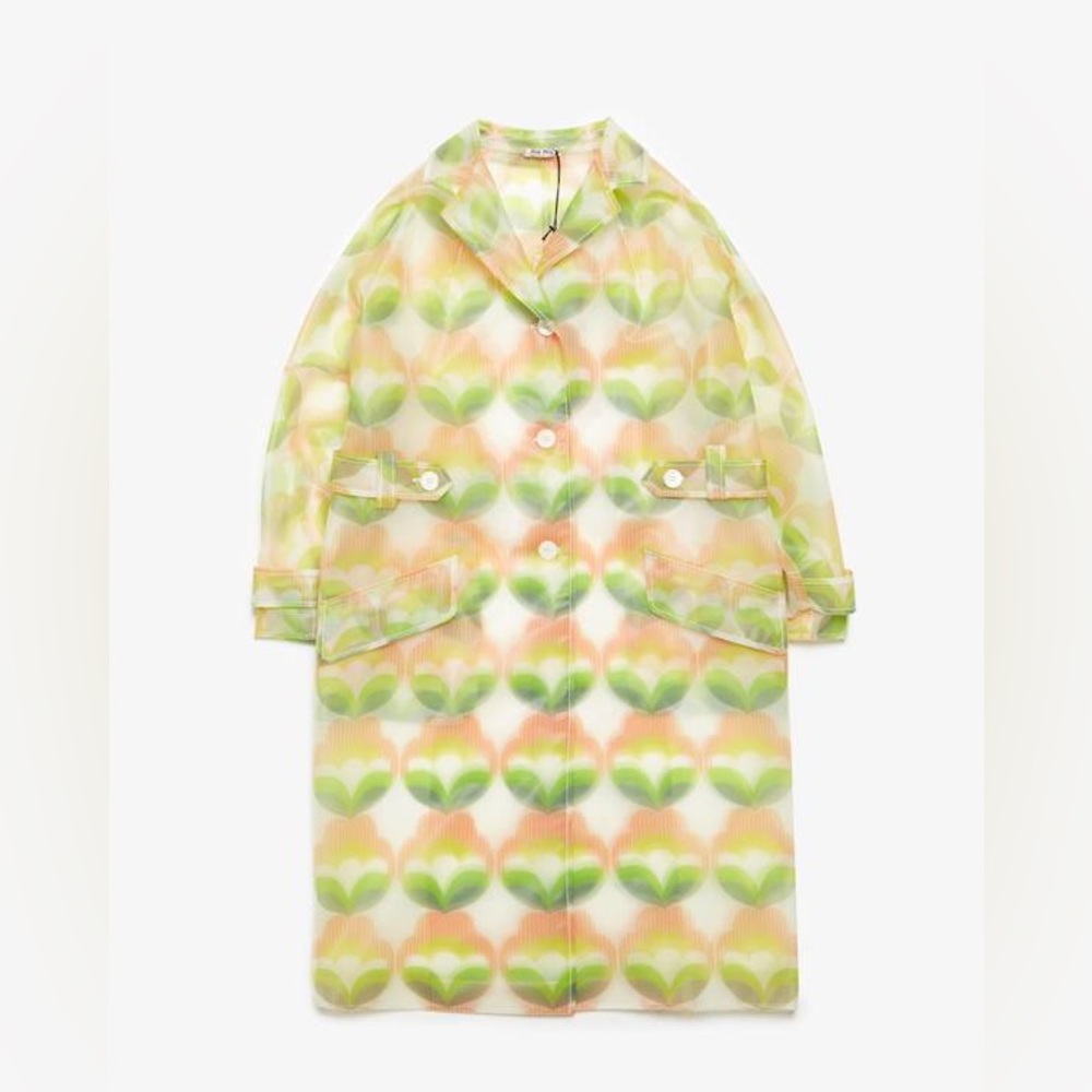 Miu Miu Flower Printed Nylon Raincoat 🧩